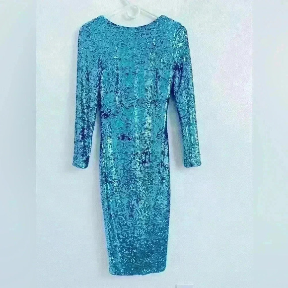 Dress The Population Emery Long Sleeve Sequin Body-Con Dress Size XS - Picture 4 of 10
